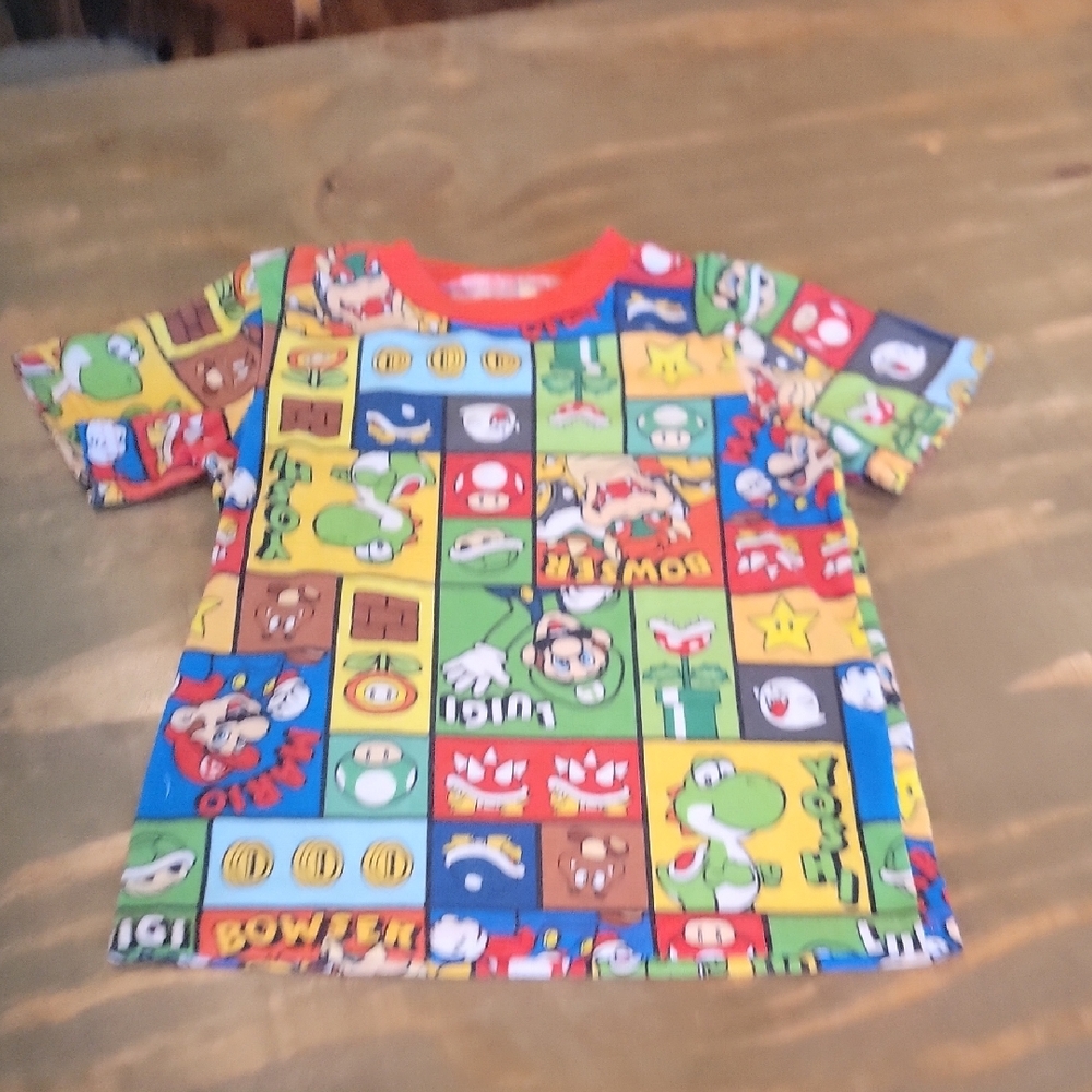 Nintendo Red and Orange Pajama Top with Retro Gaming Design